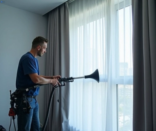 Professional commercial curtain cleaning process equipment Matty Curtain Cleaning camden-nsw